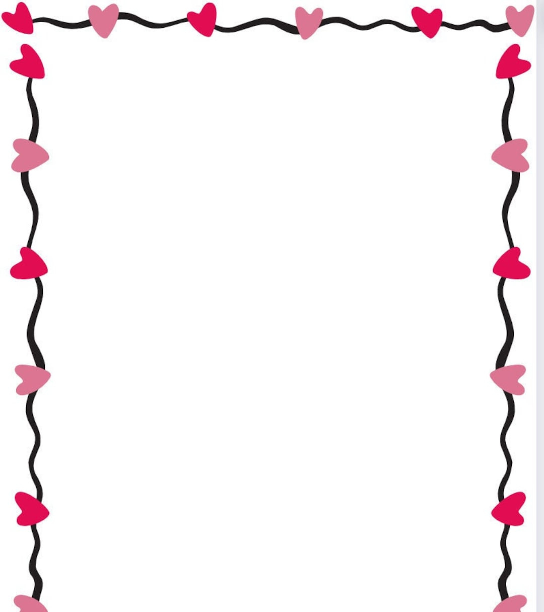 Buy Sweet Heart Border Blank Printable Instant Download Valentines Day Border Minimal Scrapbook, Photos, Journal, Planner Png Online In India - Etsy inside Free Printable Valentine Stationery Borders