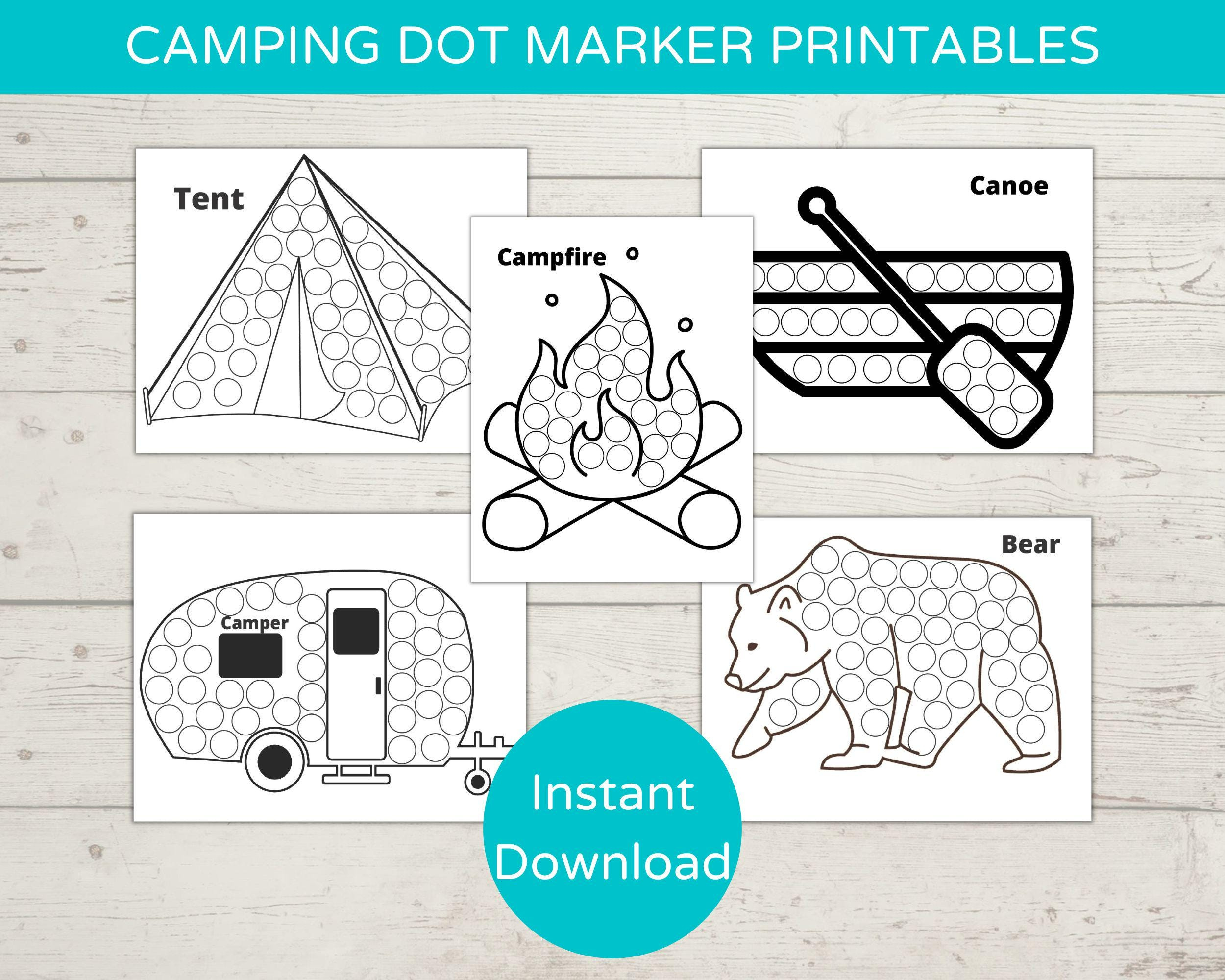Camping Thema Dot Marker Printables / Do A Dot Printable regarding Camping Do A Dot Printables