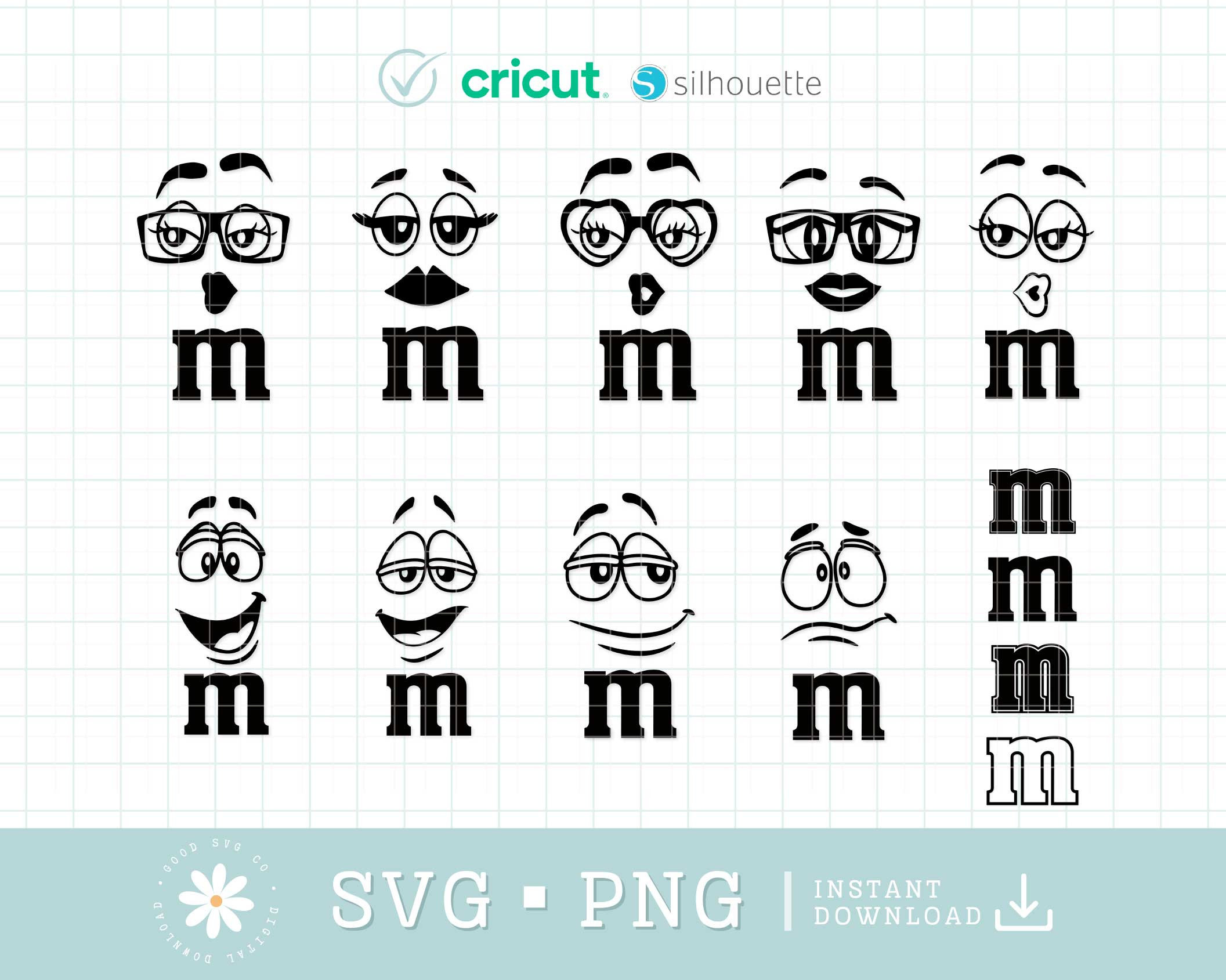 Candy Faces With &amp;quot;M&amp;quot; Svg Png, Lower Case M Candy Faces Svg, Bundle intended for Printable M M Faces Svg Free