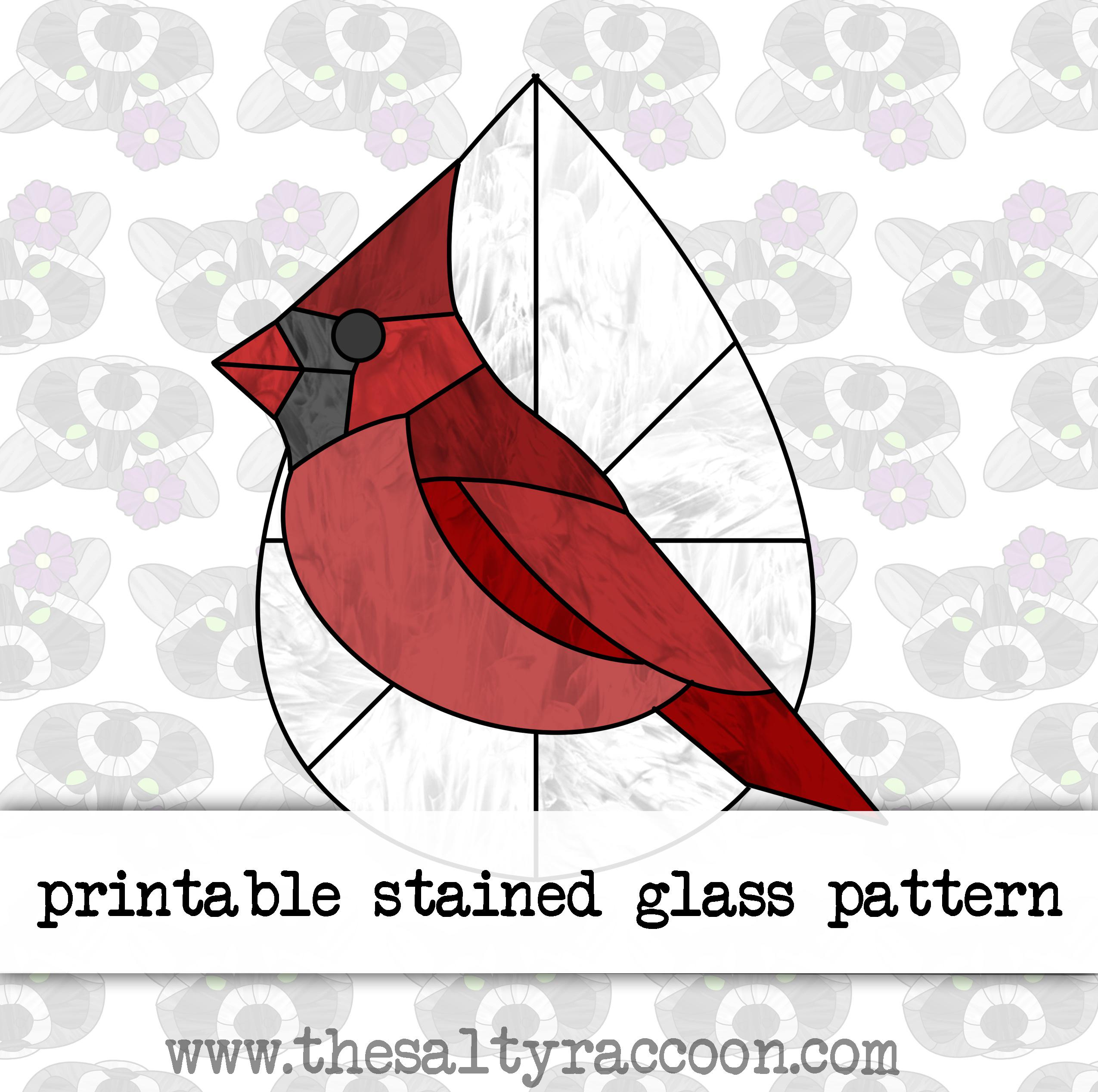 Cardinal Stained Glass Pattern - Includes Printable Pages And with regard to Printable Cardinal Stained Glass Pattern