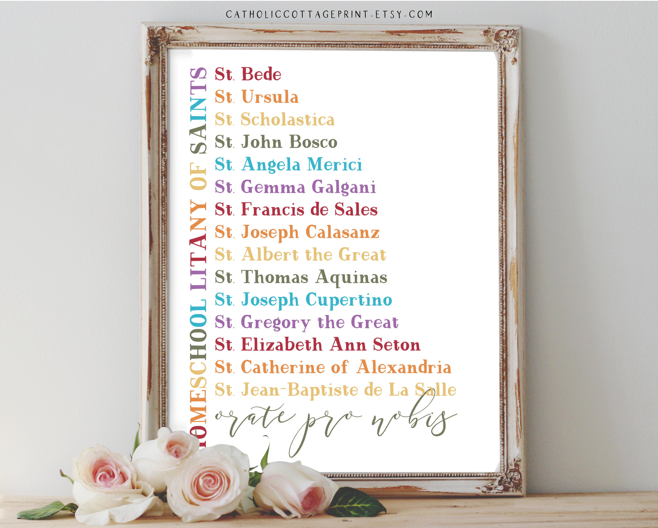 Catholic Homeschool Litany Of Saints Digital Printable - Pray For in Printable Litany Of The Saints