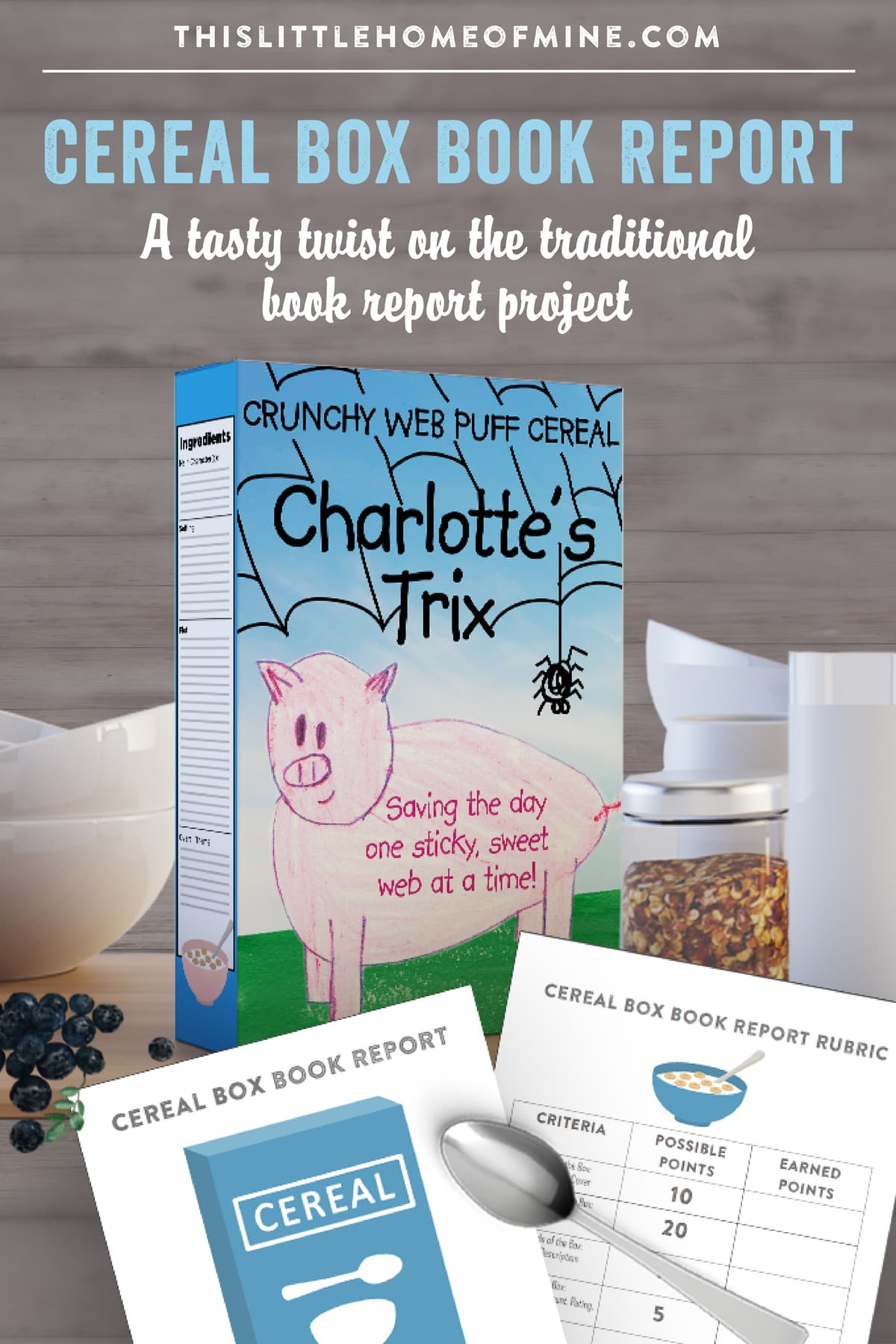 Cereal Box Book Report Project - This Little Home Of Mine inside Printable Cereal Box Book Report Template Free