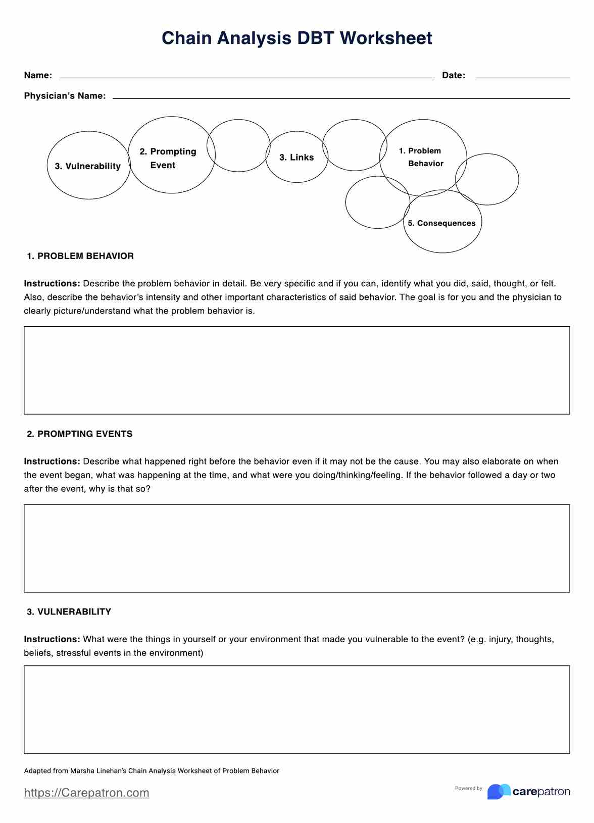 Chain Analysis Dbt Worksheet &amp;amp; Example | Free Pdf Download with Free Printable Printable Dbt Behavior Chain Analysis Worksheet