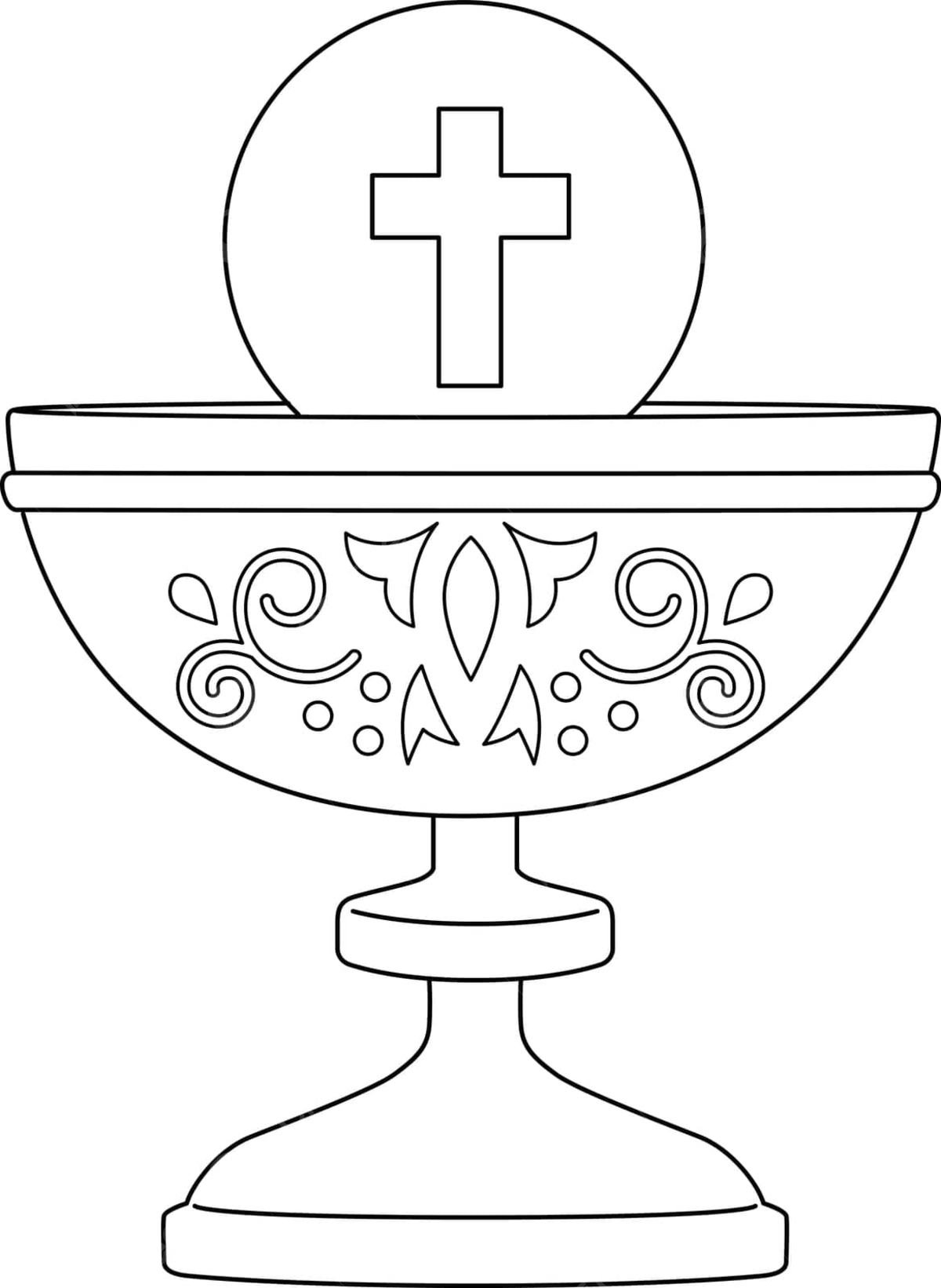 Chalice Isolated Coloring Page For Kids Eight Days Prayer Hand with regard to Free Printable Chalice Template