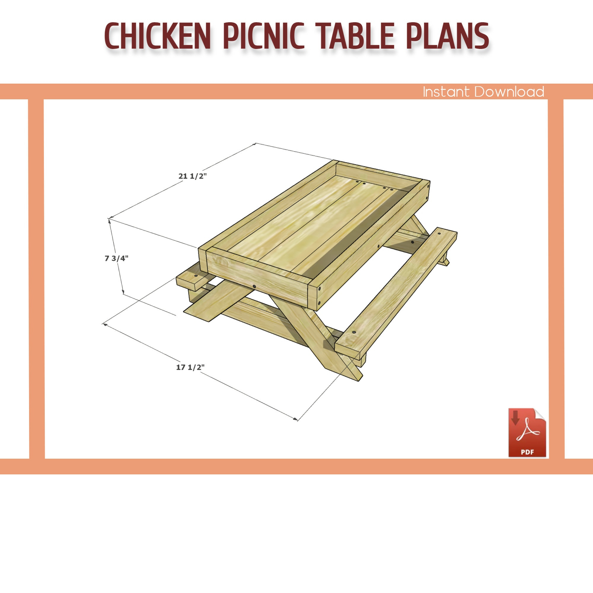 Chicken Picnic Table Plans - Diy Chicknic Table Plans - Download pertaining to Free Printable Chicknic Table Plans