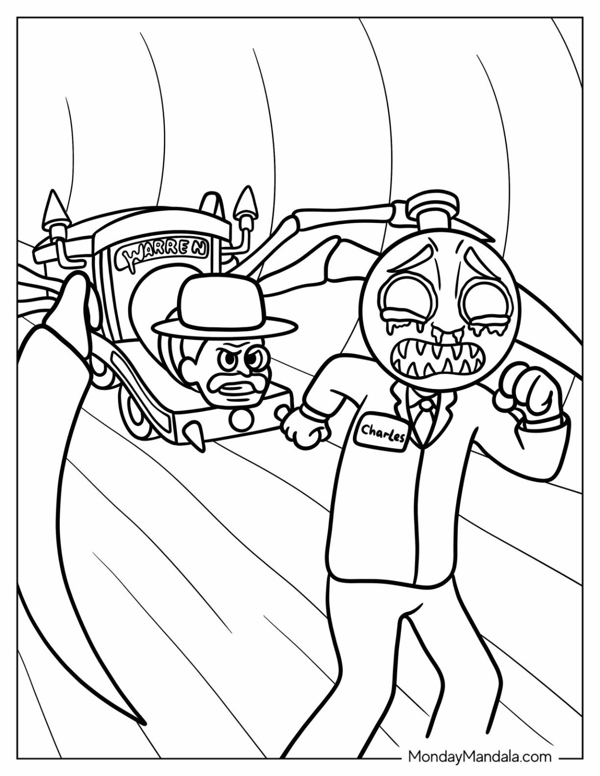 Choo Choo Charles Coloring Pages (Free Printables) with regard to Choo Choo Charles Printable