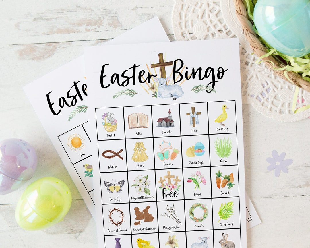 Christian Easter Bingo: 50 Printable Unique Cards, Resurrection for Free Printable Christian Easter Bingo Cards
