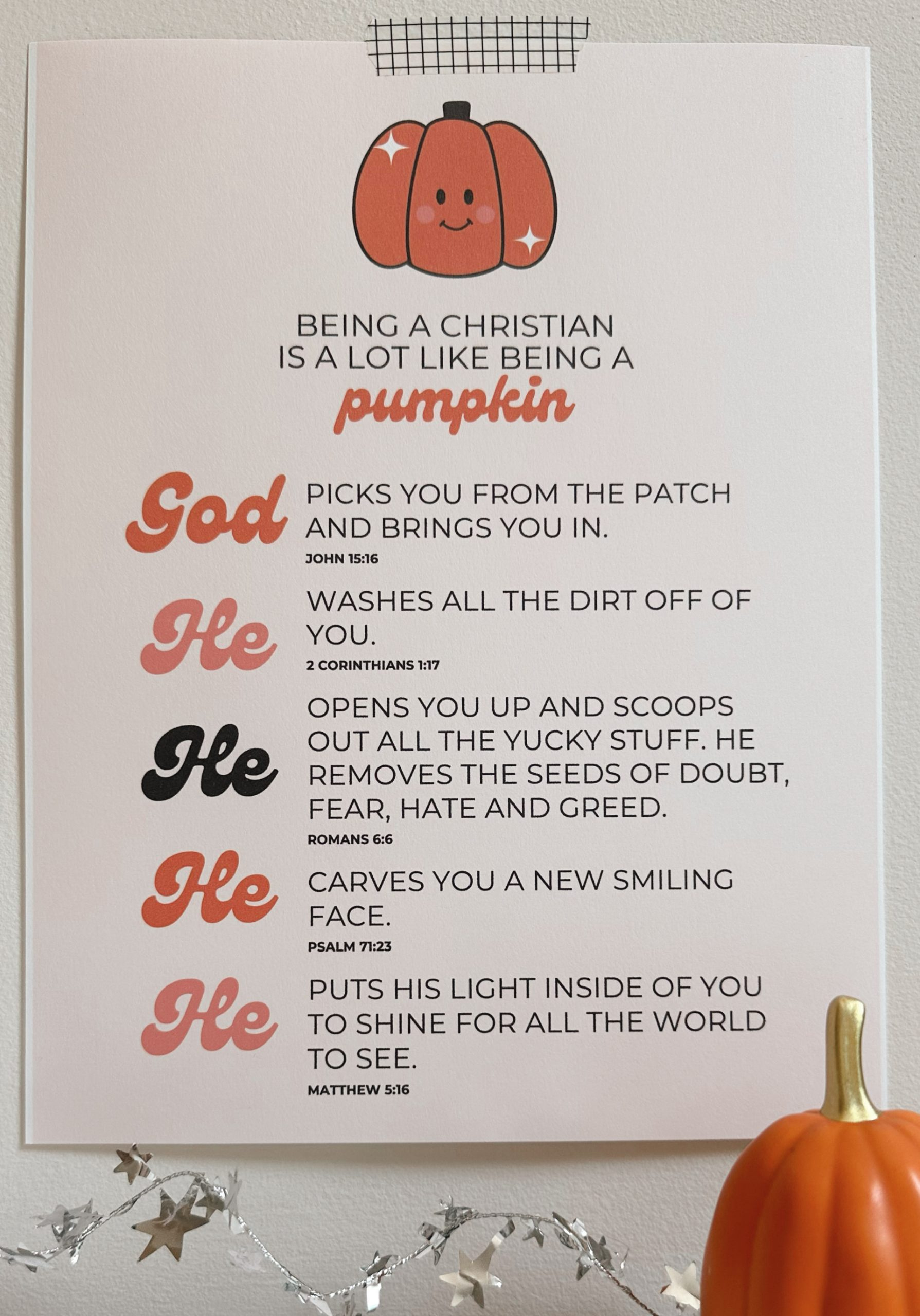 Christian Pumpkin Printable with regard to Free Printable Pumpkin Gospel Printable