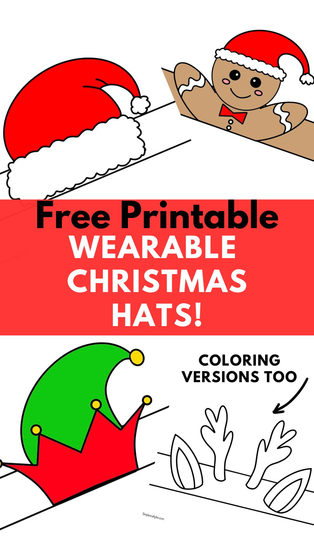 Christmas Hat Printable Crafts Free Printable - for Free Printable Santa Hat