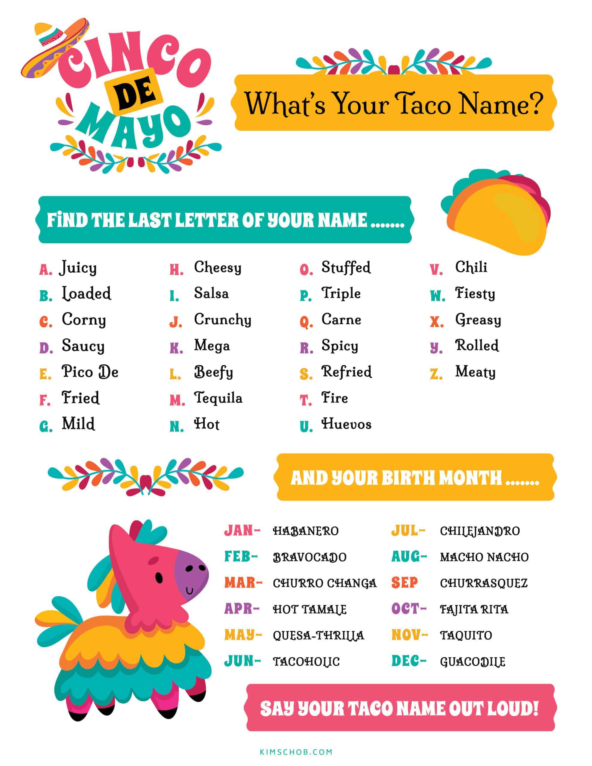 Cinco De Mayo Games Everyone Will Love - Kim Schob in Free Printable Cinco De Mayo Games