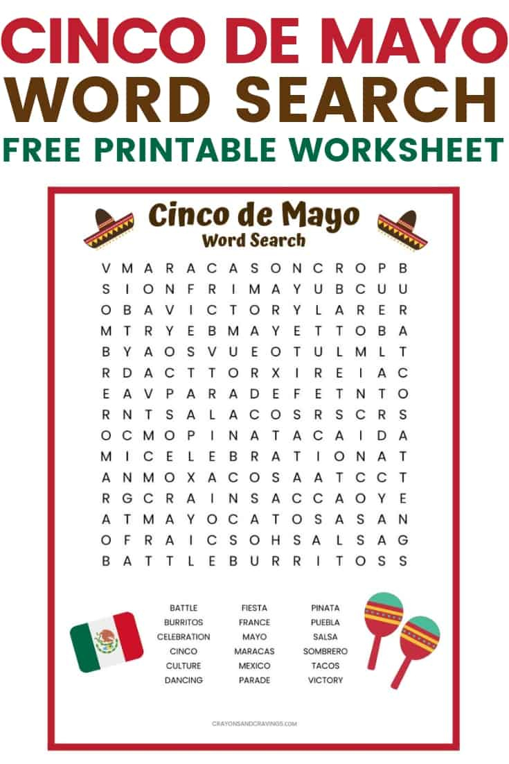 Cinco De Mayo Word Search Free Printable For Kids within Free Printable Cinco De Mayo Games