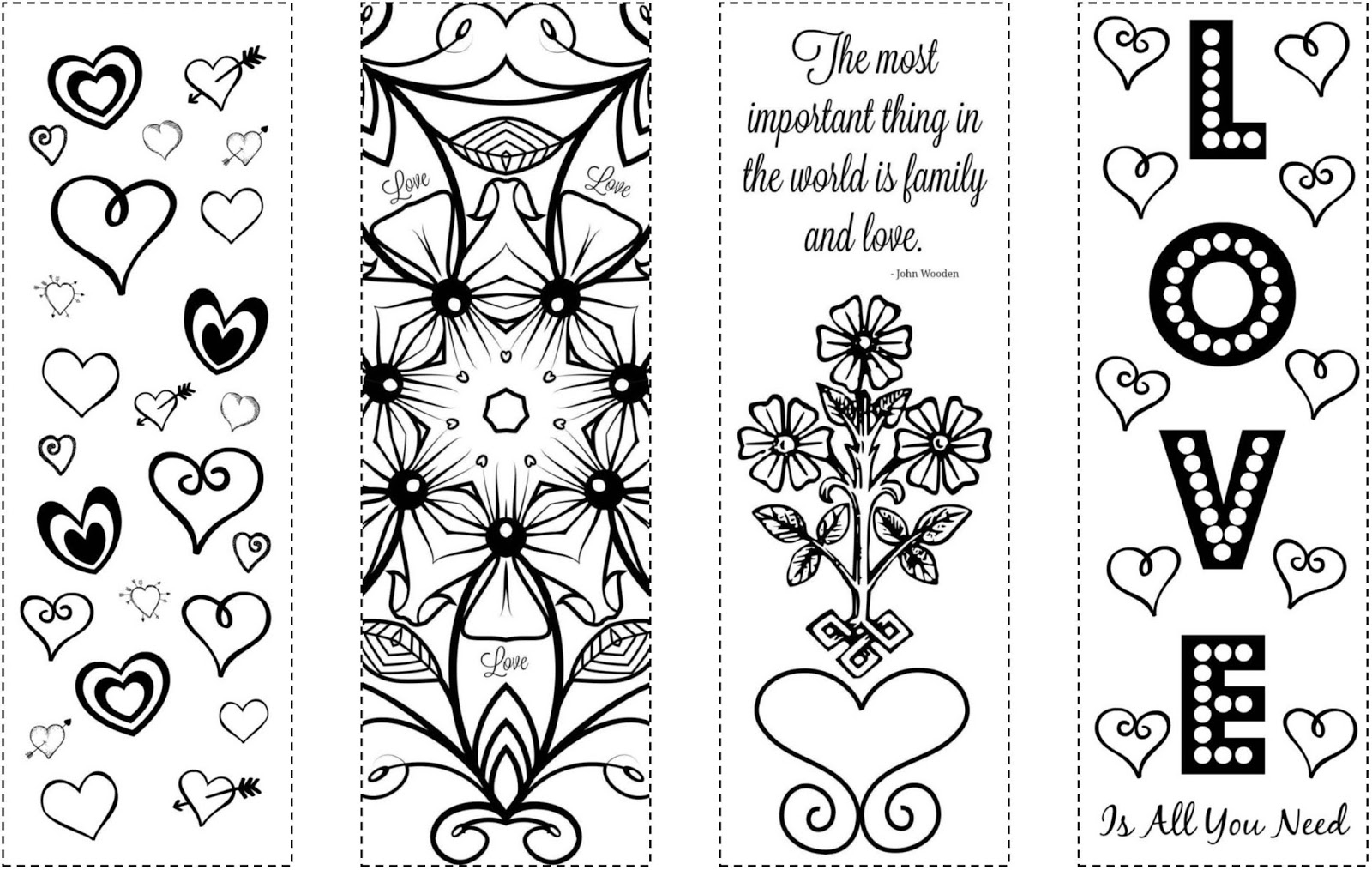 Cjo Photo: Printable Bookmarks: Valentine&amp;#039;S Day Coloring Bookmarks throughout Free Printable Valentine Bookmarks to Color