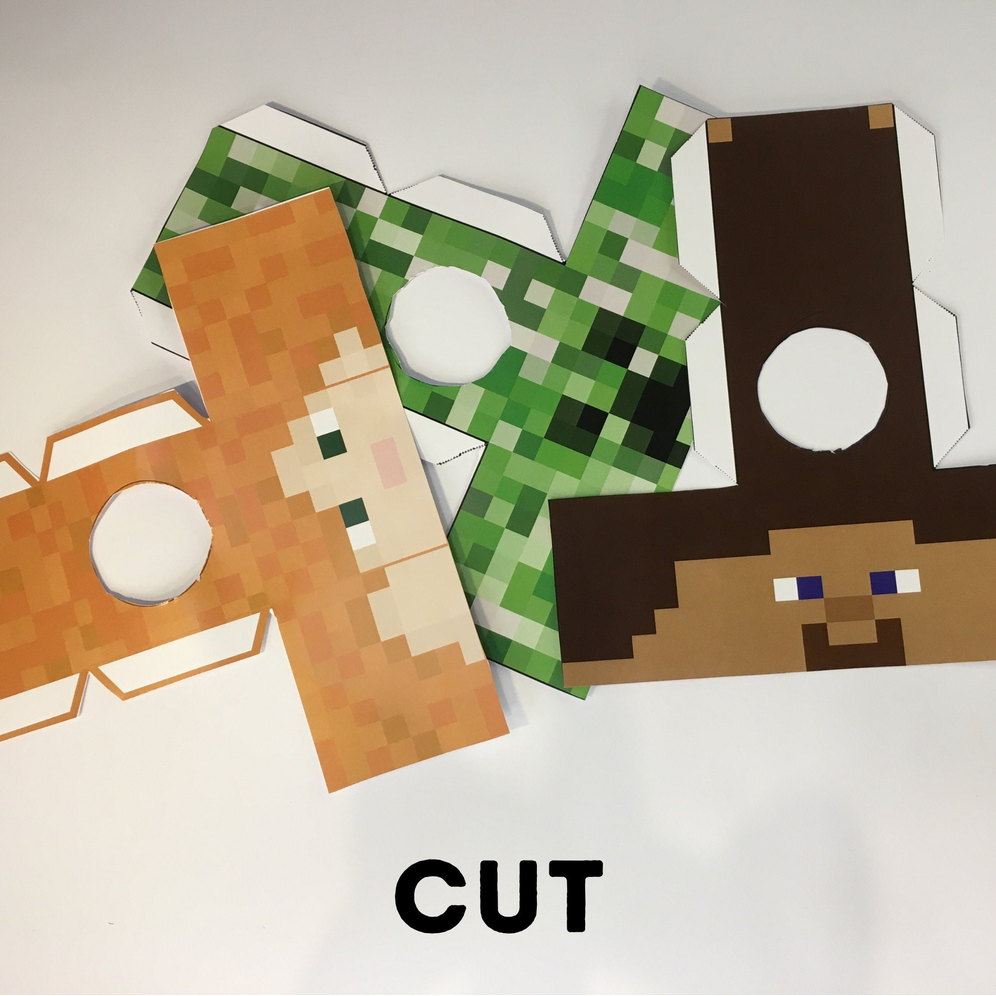 Classic Minecraft Characters Heads - Easy Elf Idea - Elf Survival with Minecraft Elf on the Shelf Printable