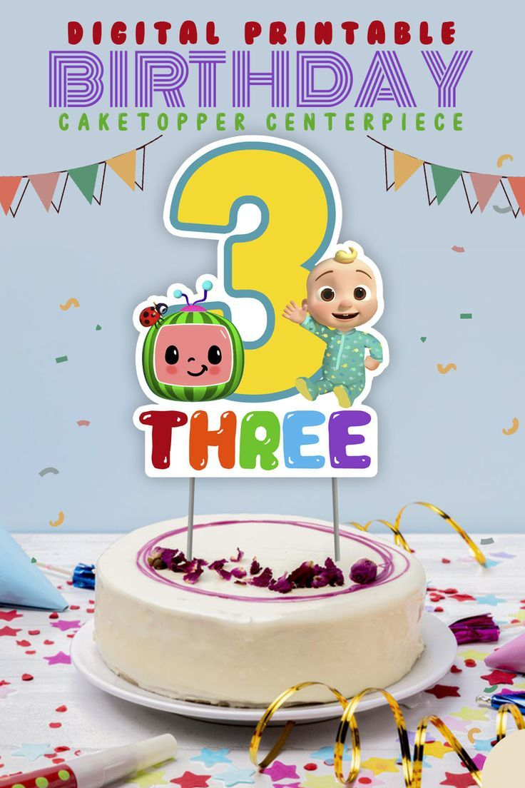 Cocomelon Birthday Party - Digital Printable Cake Centerpiece Or pertaining to Cocomelon Cake Topper Printable Free Download