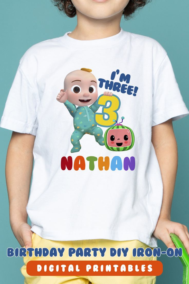 Cocomelon Party Printable T-Shirt Iron On Transfer - Personalized regarding Printable Cocomelon Birthday Shirt
