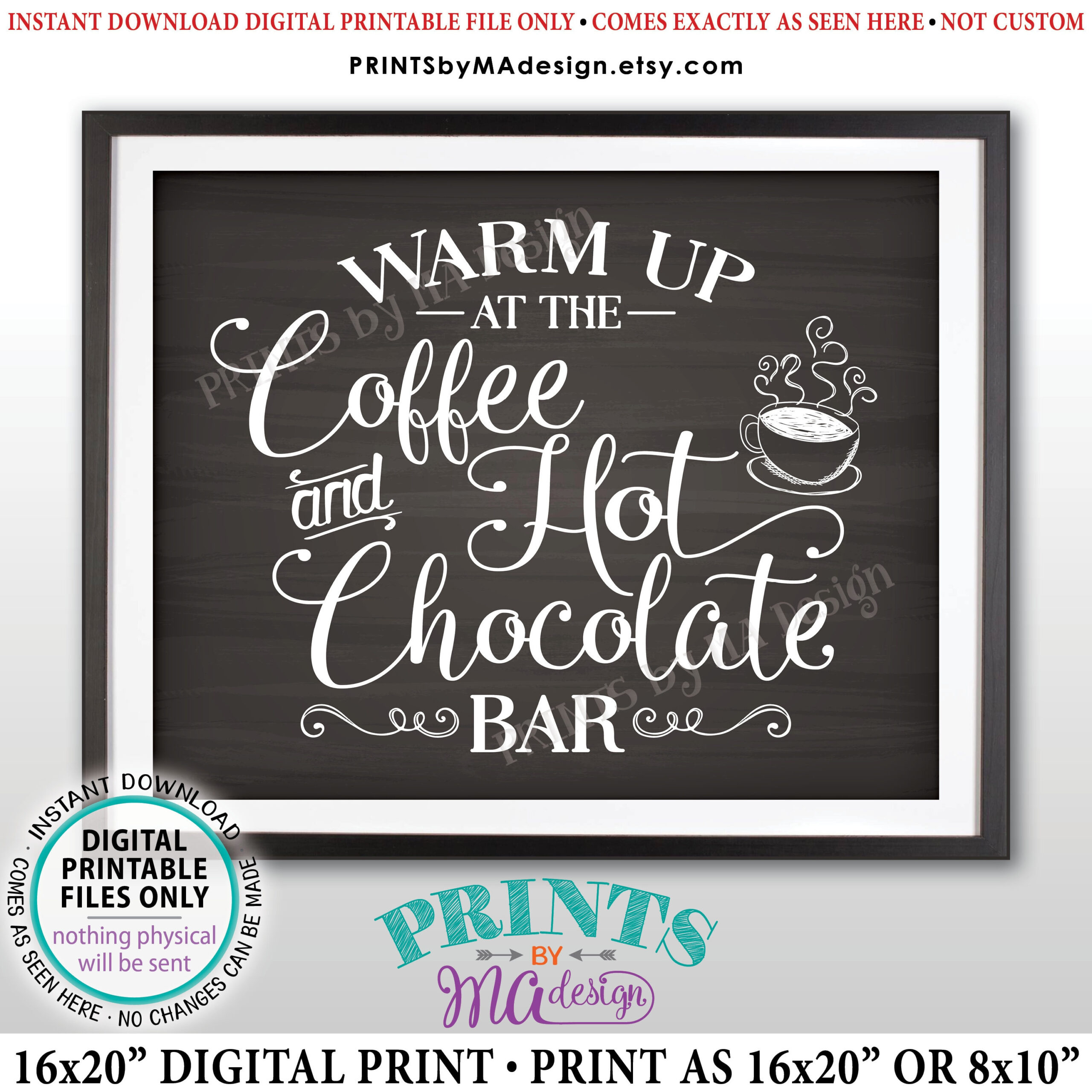 Coffee And Hot Chocolate Sign, Warm Up At The Coffee &amp;amp; Hot for Hot Chocolate Sign Printable