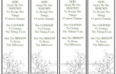 Color Your Own Bookmark, Serenity Prayer, Printable Hand Drawn with Free Printable Prayer Bookmarks