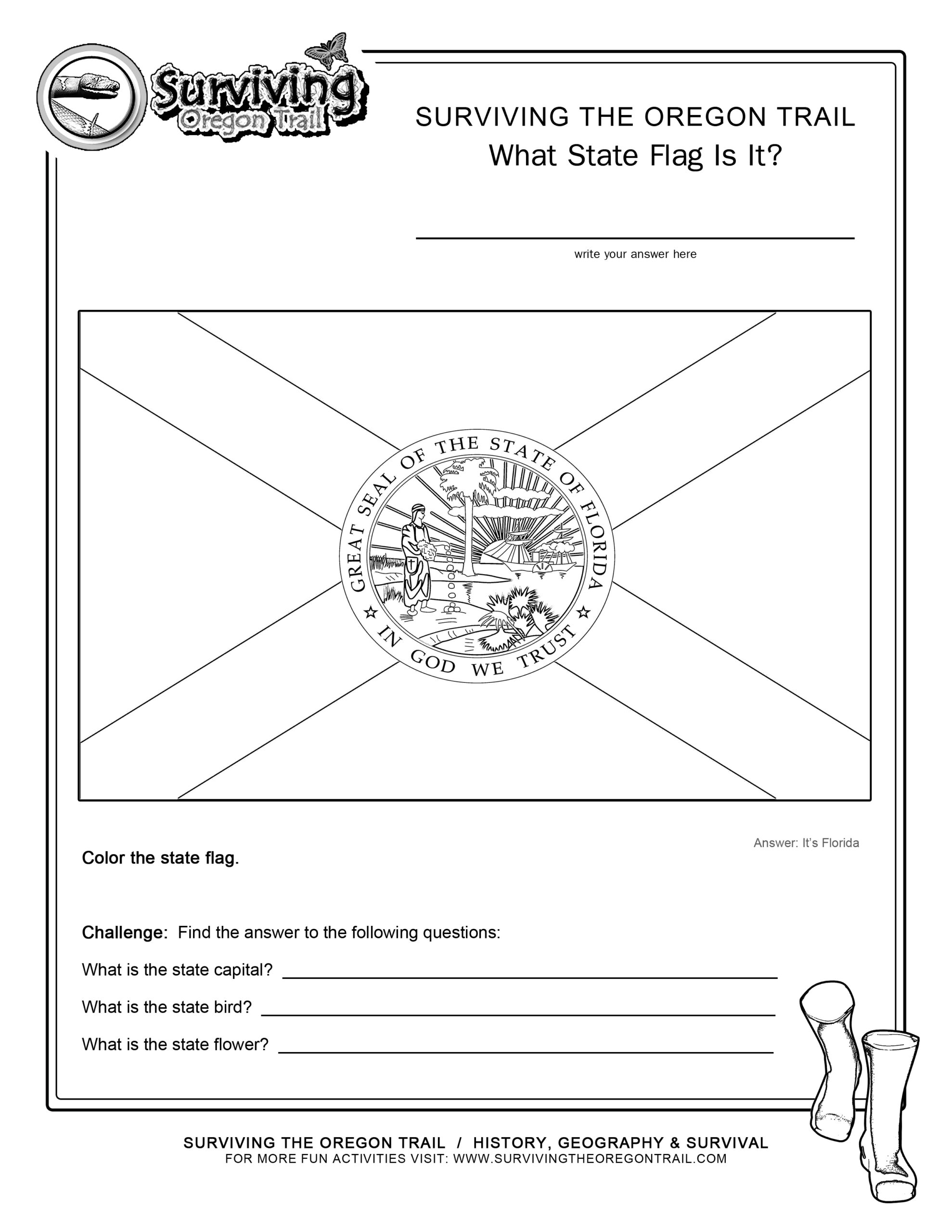Coloring Page State Flag Florida Printable Worksheet - Surviving pertaining to Printable Flag Of Florida
