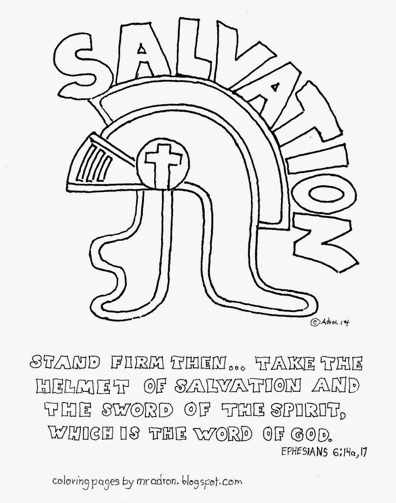 Coloring Pages For Kidsmr. Adron: The Helmet Of Salvation Free inside Printable Helmet of Salvation Craft