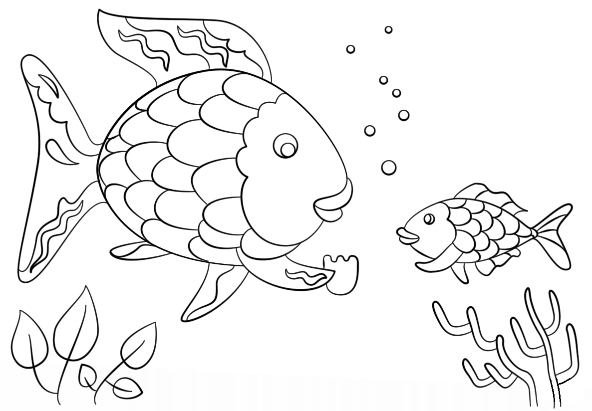 Coloring Pages | Rainbow Fish Gives A Precious Scales To Small in Free Rainbow Fish Printables