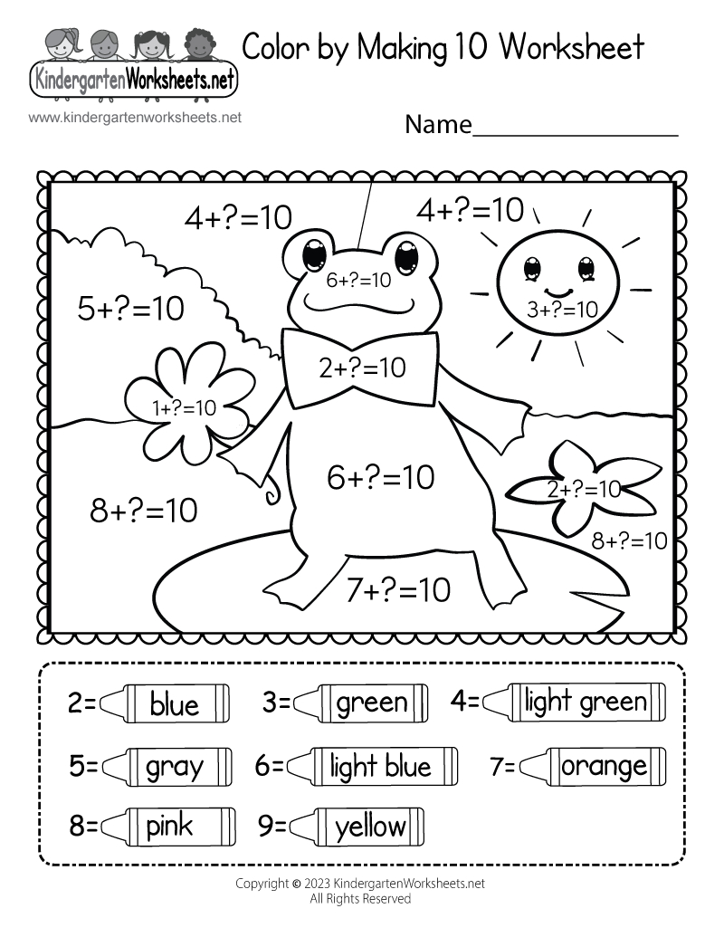 Colormaking 10 Worksheet - Free Printable, Digital, &amp;amp; Pdf intended for Printable Kindergarten Making 10 Worksheets