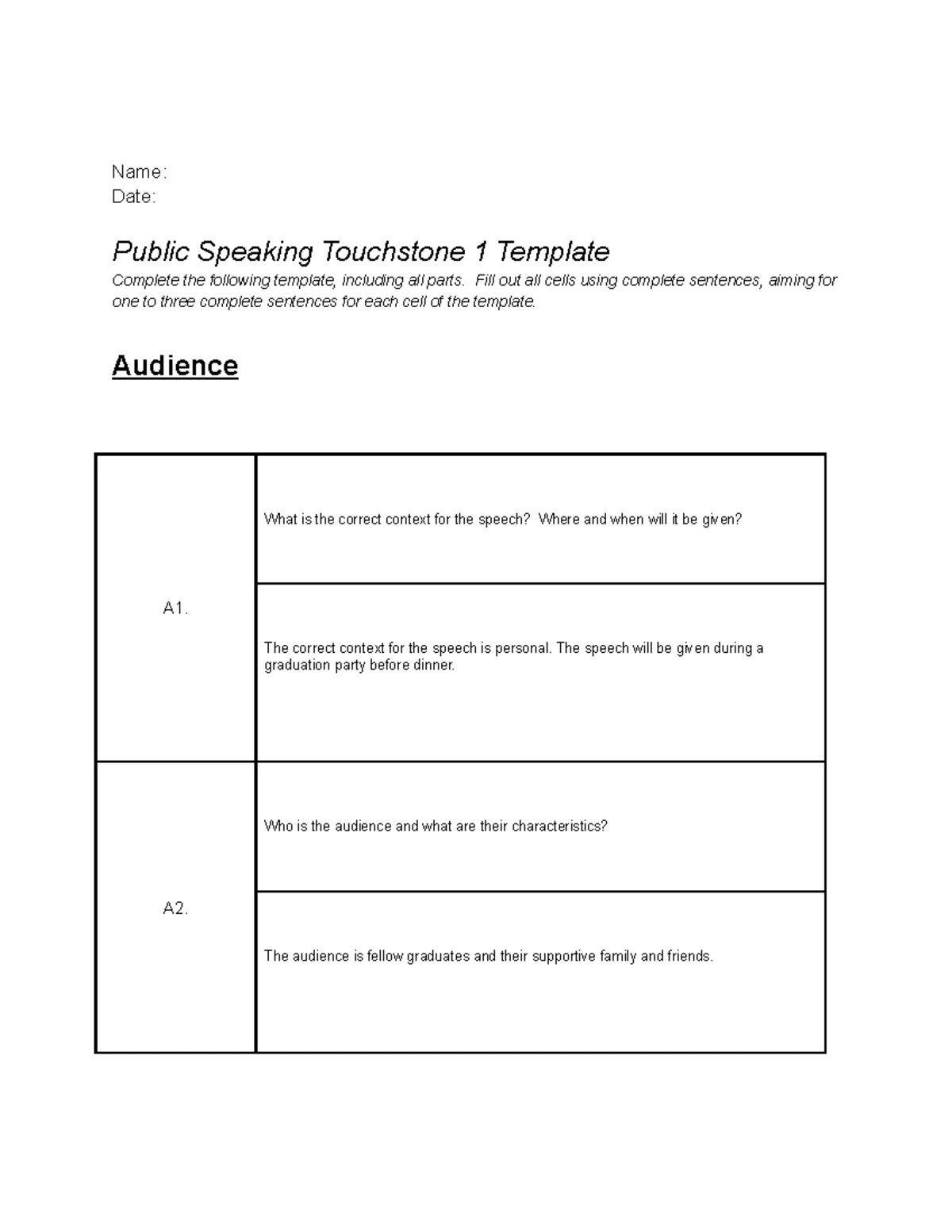 Com+213+Speech+Outline+Template+Jennifer+Frank+Persuasive - Com for Public Speaking Worksheets Printable