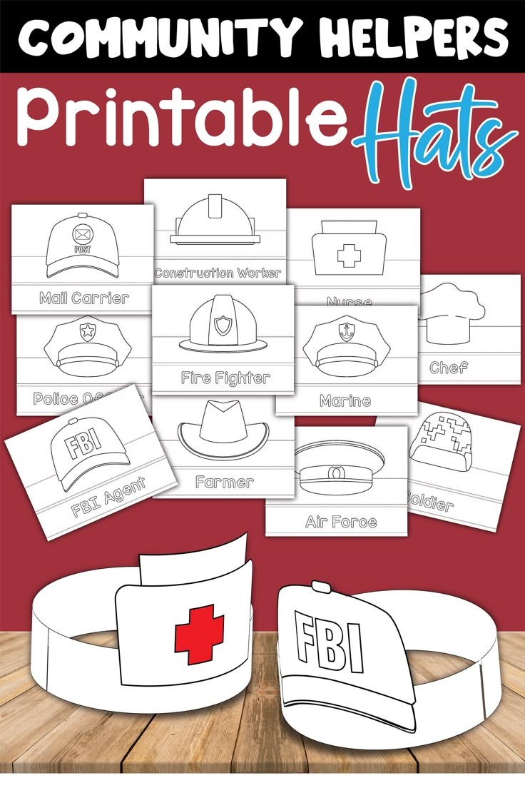 Community Helpers Printable Hats inside Free Printable Community Helper Hats Printable