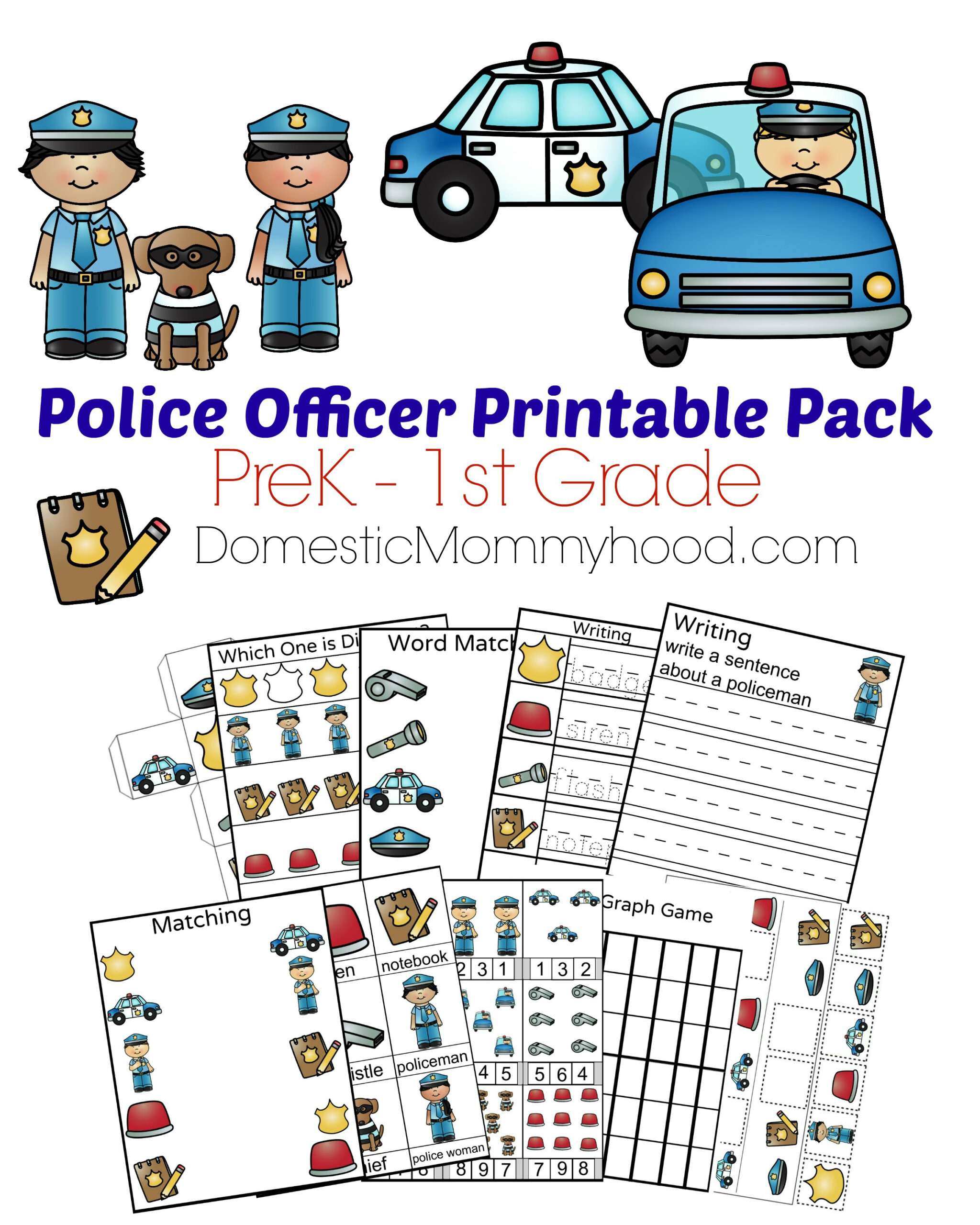 Community Helpers Week Theme Pre-K Printable (Police Officer with regard to Free Printable Preschool Police Officer Worksheets