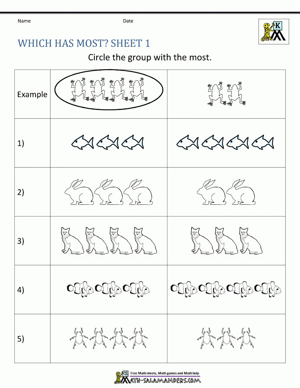Comparing Numbers Worksheet - Comparing Numbers And Amounts Up To 10 pertaining to Comparing Numbers From 1 to 10 Worksheet
