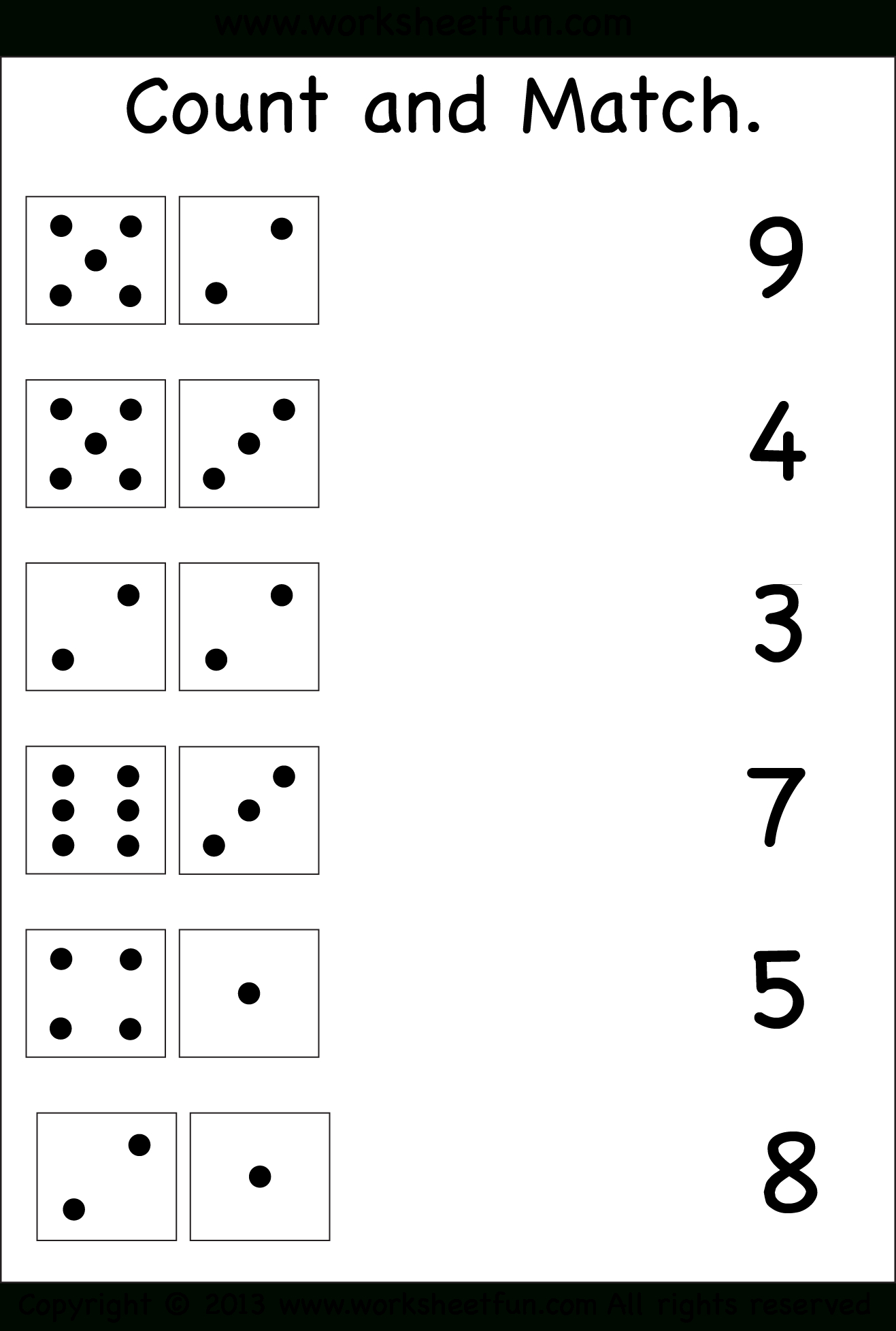 Count And Match – Two Worksheets / Free Printable Worksheets inside Count and Match Numbers Worksheet Printable