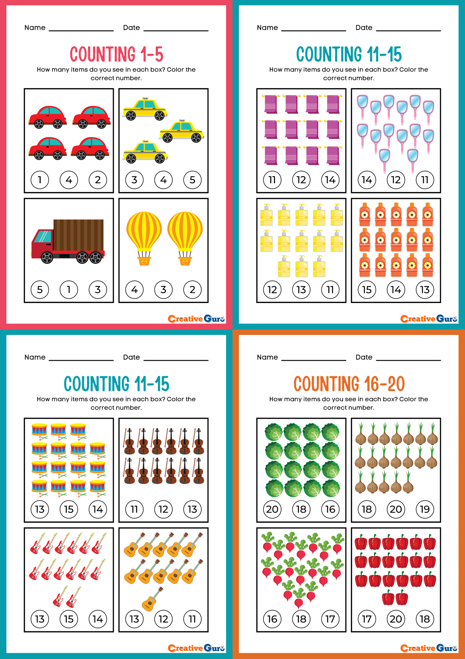 Counting Worksheets - Creative Guro inside Free Printable Deped Kindergarten Worksheets