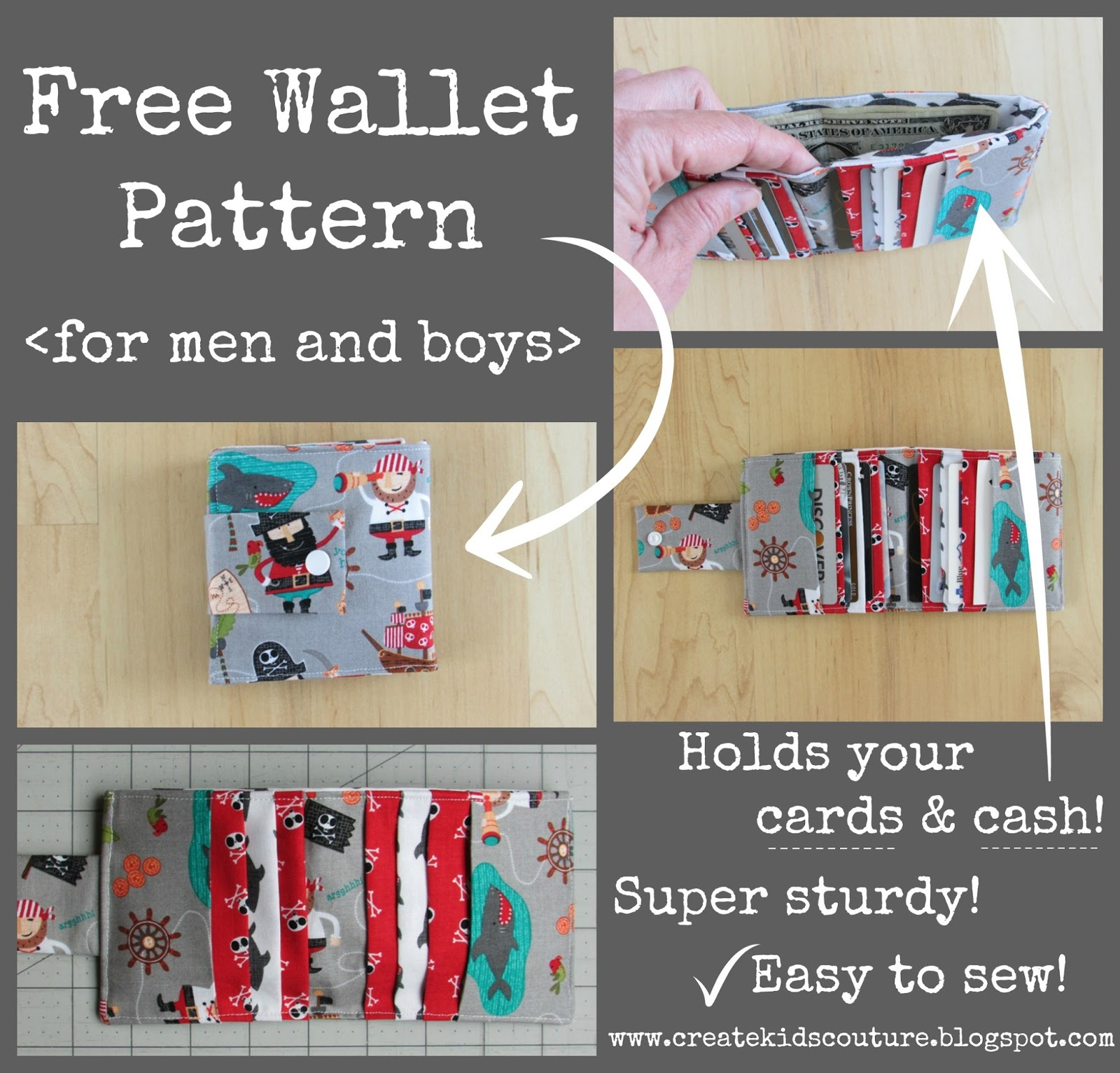 Create Kids Couture: Hidden Treasure: Free Wallet Pattern For Men pertaining to Free Printable Wallet Patterns