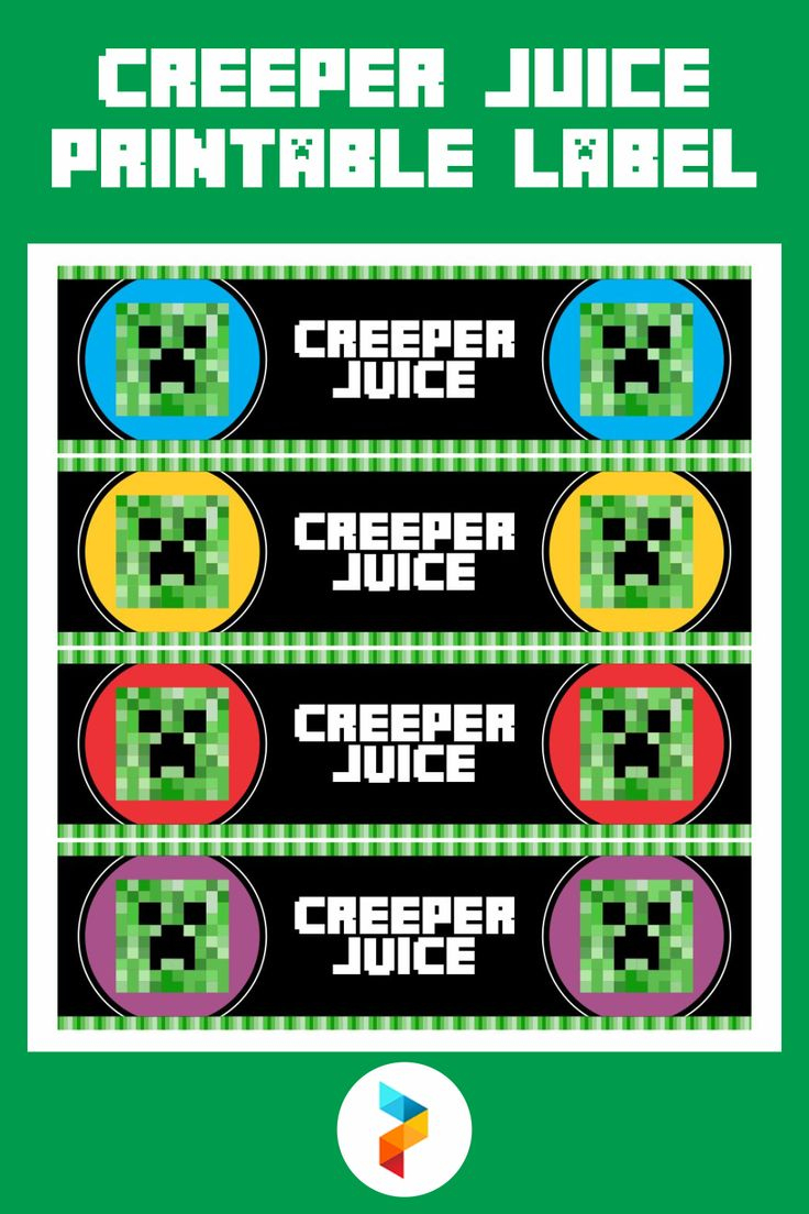 Creeper Juice Label - 12 Free Pdf Printables | Printablee throughout Free Printable Minecraft Water Bottle Labels