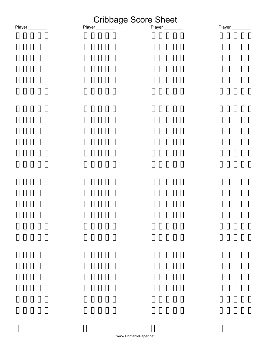 Cribbage Score Sheet Template Download Printable Pdf | Templateroller inside Printable Cribbage Score Sheet