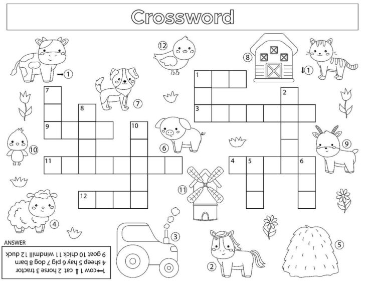 Printable Crossword Puzzles For Kids