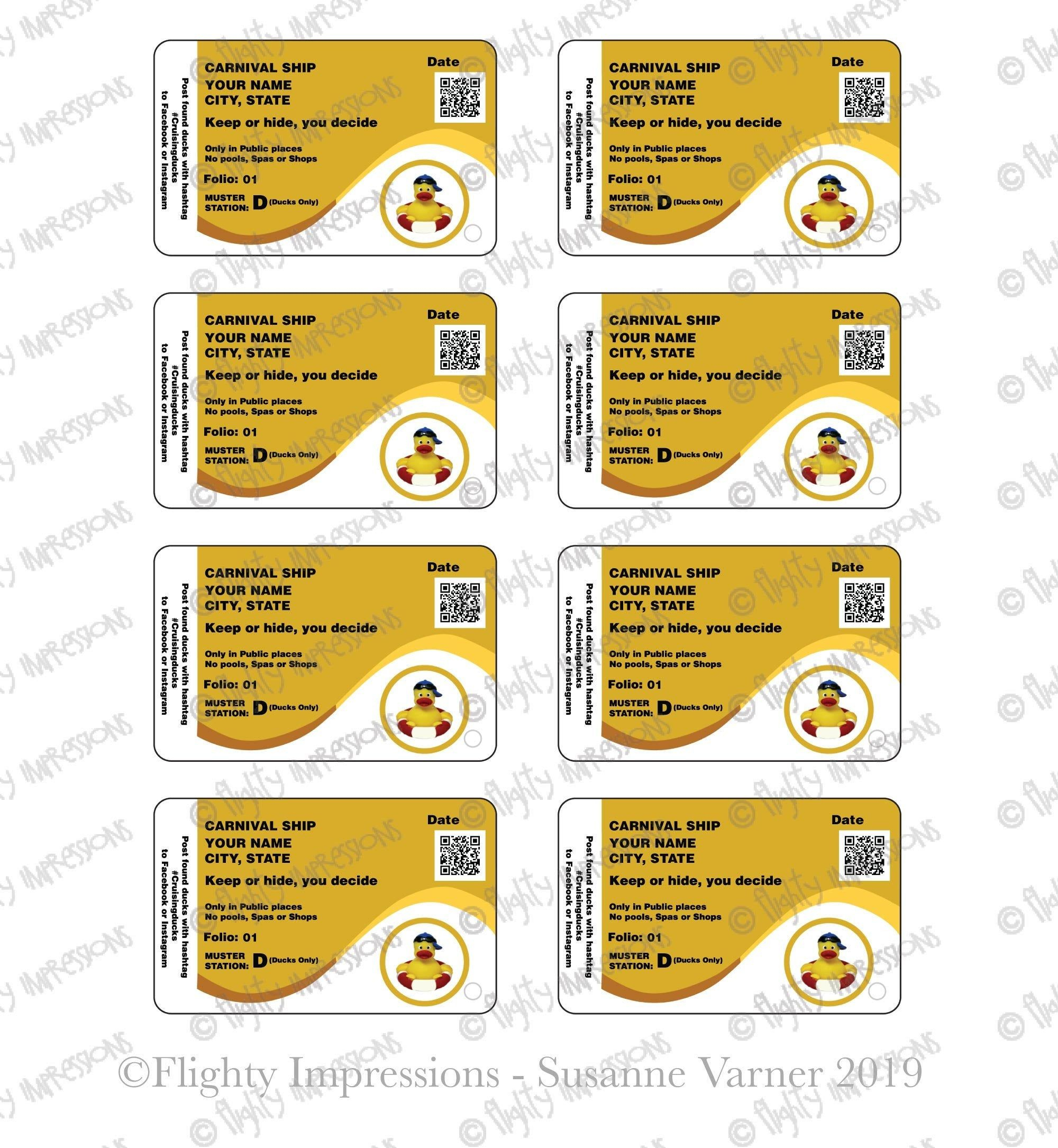 Cruise Duck Tags Printable - Printable Party Favors pertaining to Carnival Cruise Duck Tags Free Printable
