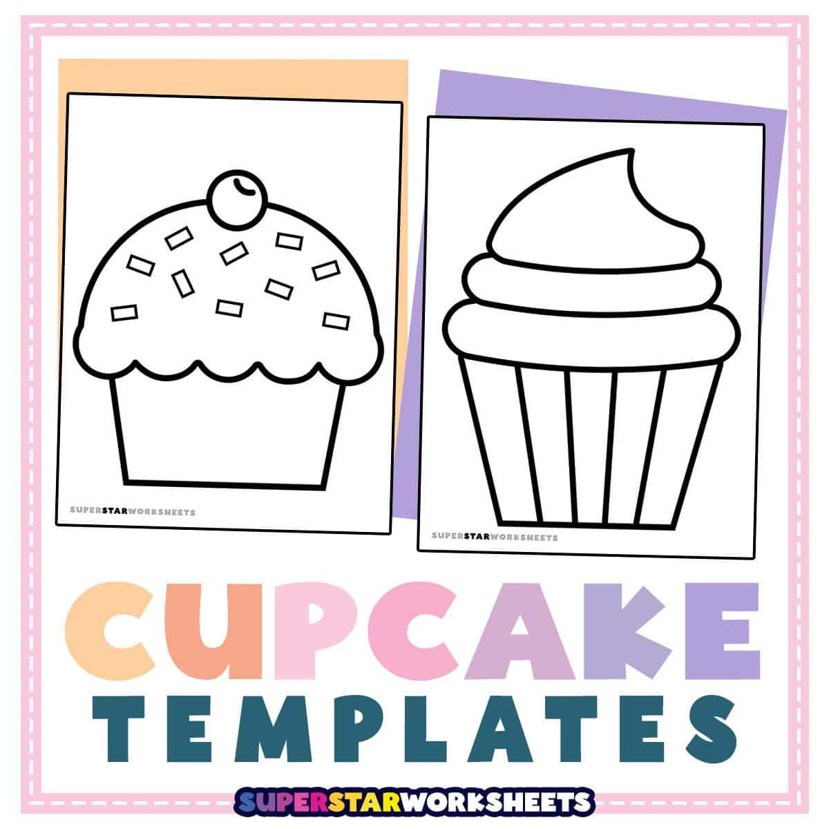 Cupcake Template (Free Printables) - Superstar Worksheets with Free Printable Birthday Cupcakes For Classroom Display