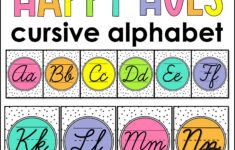 Cursive Alphabet Posters, Cursive Alphabet Chart, Bright Cursive throughout Printable Cursive Letters For Classroom Display