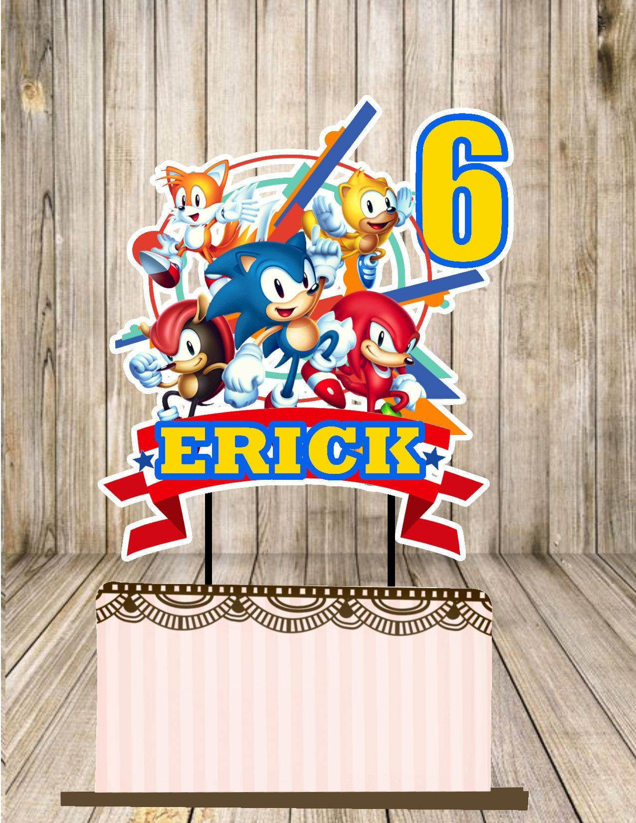 Custom Sonic Cake Topper Printable Digital, Personalized Cake Topper Sonic pertaining to Printable Sonic Cake Topper
