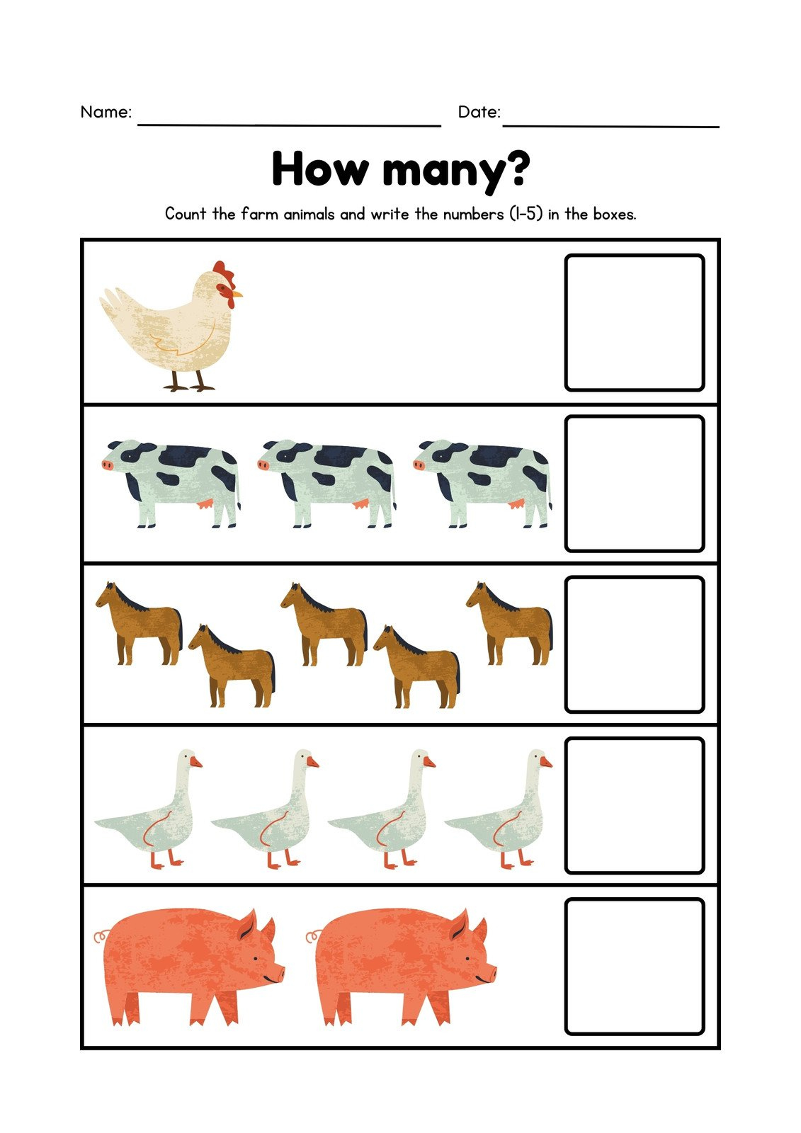 Customize 31+ Kindergarten Math Counting Worksheets Templates with regard to Animal Counting Worksheet Printable