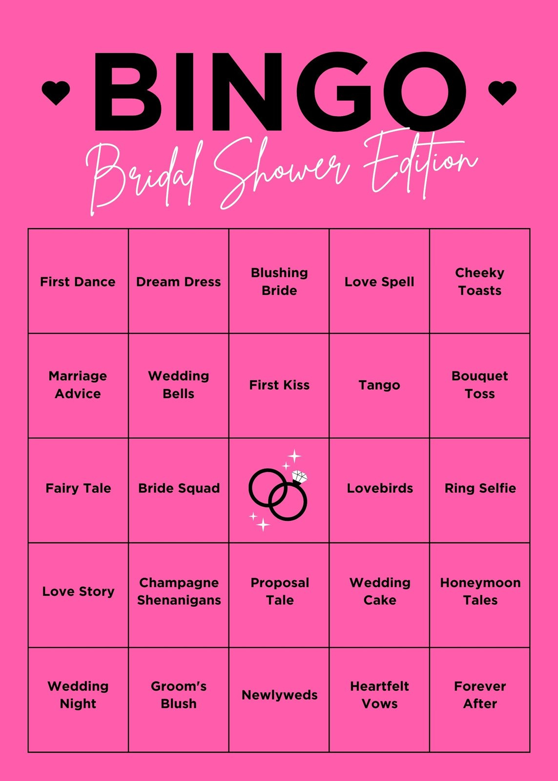 Customize 45+ Bridal Shower Bingo Card Templates Online - Canva inside Free Printable Bingo Cards For Bridal Shower