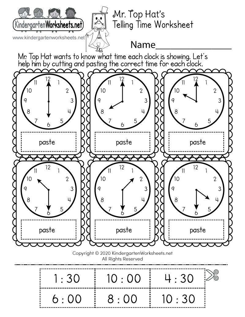 Cut-And-Paste Time Worksheet - Free Printable, Digital, &amp;amp; Pdf in Printable Cut and Paste Time Worksheet