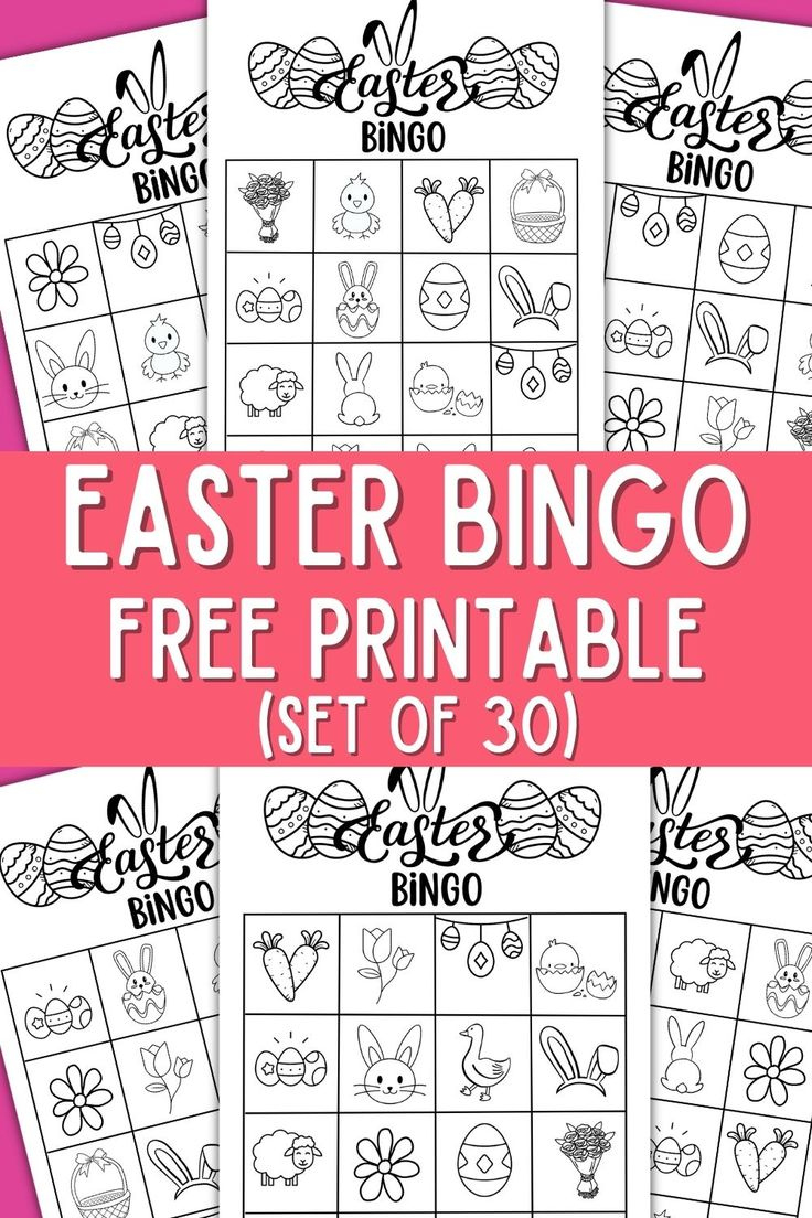 Cute Easter Bingo In Black And White (30 Sets) - Originalmom inside Easter Bingo Printable Black And White