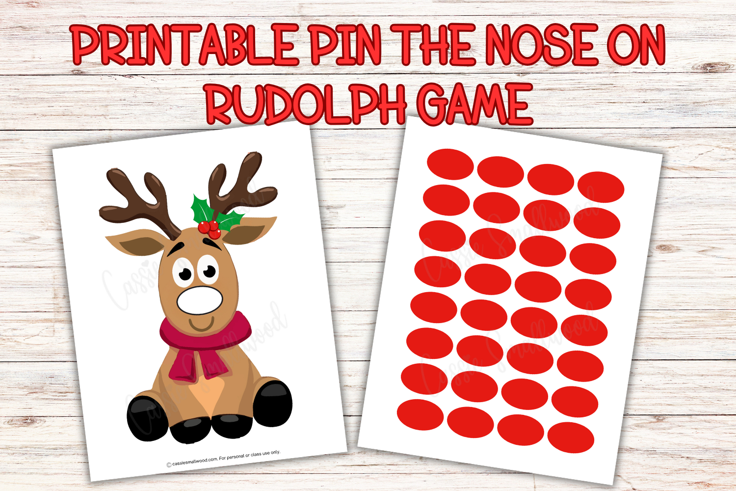 Cute Pin The Nose On Rudolph Game (Free Printable) - Cassie Smallwood for Pin The Nose On Rudolph Free Printable