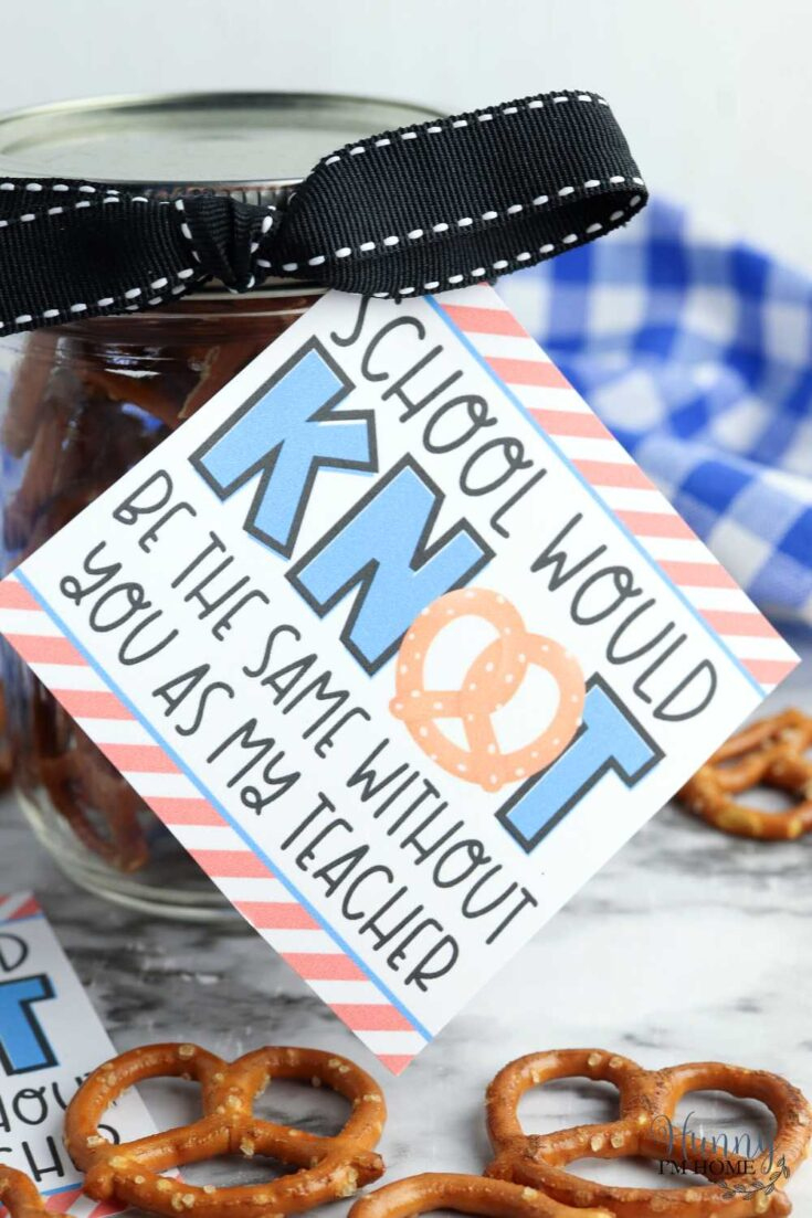 Cute Pretzel Teacher Appreciation Printable Gift Tag within Pretzel Teacher Appreciation Free Printable