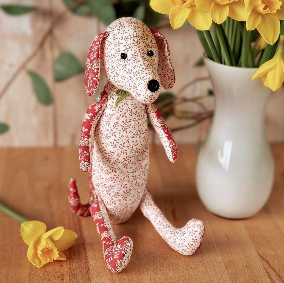 Dachshund Hound Easy Pdf Sewing Pattern. Fabric Sausage Dog Button inside Downloadable Free Printable Dachshund Sewing Pattern