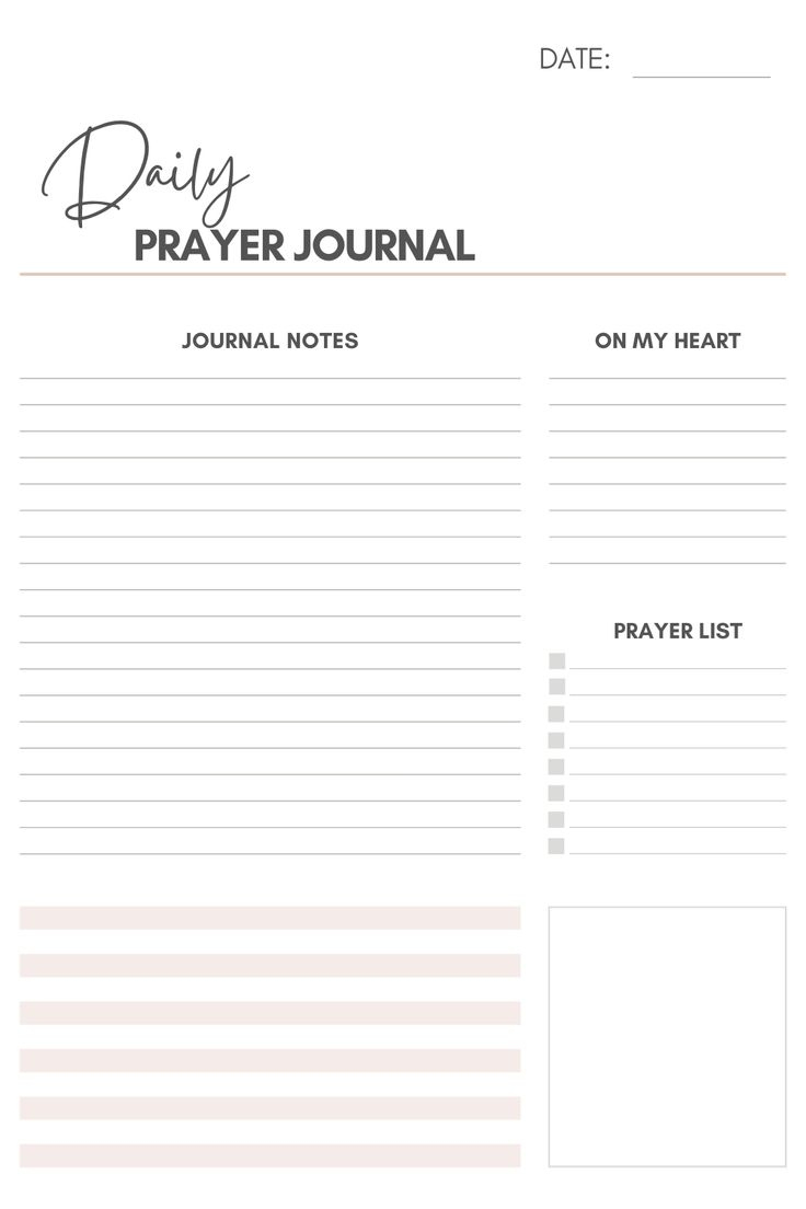 Daily Journal Layout Free Printable intended for Free Printable Daily Devotions For Seniors