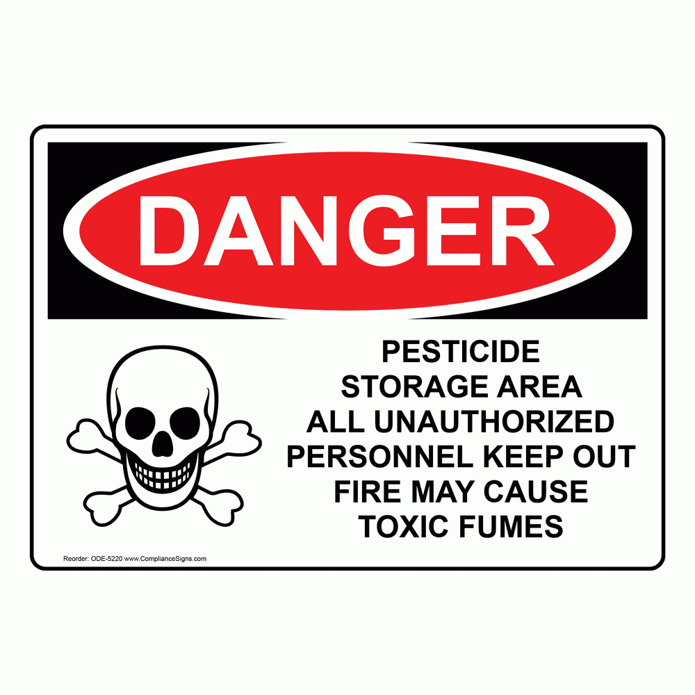 Danger Sign - Pesticide Storage Area Sign - Osha for Printable Pesticide Warning Signs