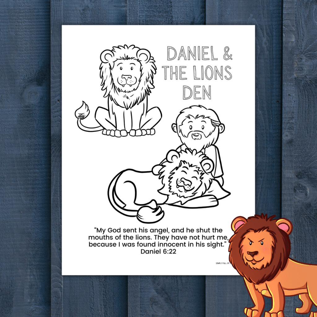 Daniel And The Lions Den Coloring Page (Free Printable) - Simply throughout Free Printable Daniel and the Lion&amp;amp;#039;s Den Printable Craft