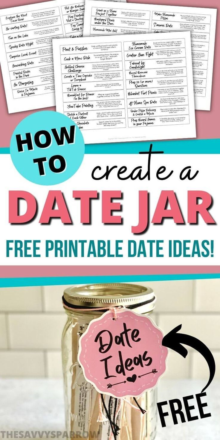 Date Jar Ideas - Make Your Own Date Night Jar With This Free with regard to Printable Date Night Jar
